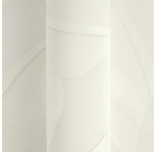 Vliesbehang met abstract patroon van overlappende gebogen vormen en een fijne verticale lijnenstructuur.