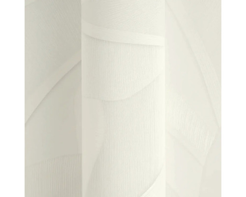 Vliesbehang met abstract patroon van overlappende gebogen vormen en een fijne verticale lijnenstructuur.