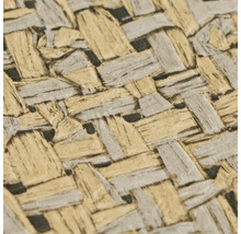 Behang met gevlochten rietlook en realistische oppervlaktetextuur.