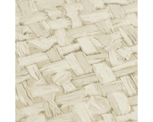 Behang met geweven structuur in vlechtoptiek