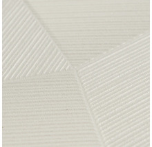 Gestructureerd wit behang met een geometrisch patroon van fijne parallelle lijnen.