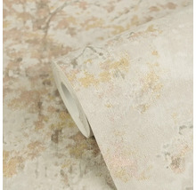 Vliesbehang in abstracte steenlook met metallic glans, gestructureerd oppervlak, rol.