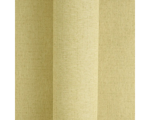 Gestructureerd beige behang met fijne linnenlook en verticale lijnen.