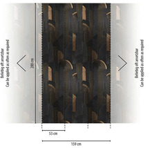 Behang met grafisch patroon en maataanduidingen