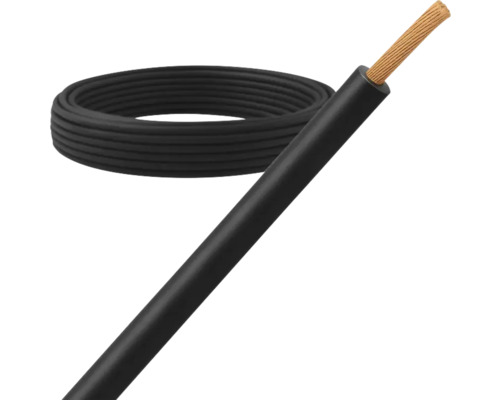 Zwarte elektriciteitskabel met koperen geleider