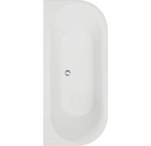 Bovenaanzicht van een ligbad met afvoer