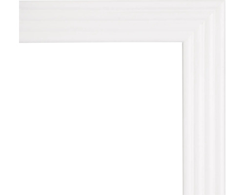 Hoek van een wit fotolijstprofiel