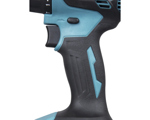 Detail van een accuschroevendraaier met een ergonomische handgreep