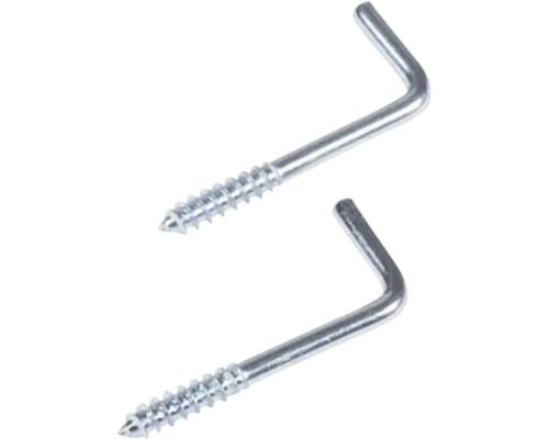 Twee metalen schroefhaken