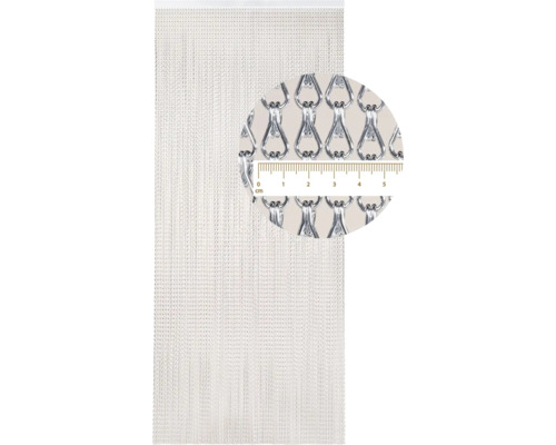 Aluminium kettinggordijn met detailweergave en meetschaal