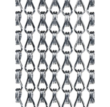 Metalen kettinggordijn met druppelvormige schakels