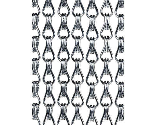 Metalen kettinggordijn met druppelvormige schakels