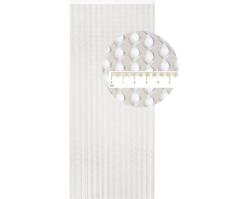 Lamellen gordijn met meetschaal om de lamellenstructuur weer te geven