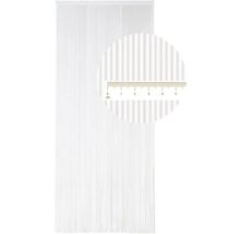 Decoratieve sjaal van draden met centimeteraanduiding om de draden te meten.