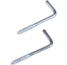 Twee metalen schroefhaken