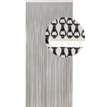 Decoratief kettinggordijn met detailweergave van de kettingschakels en centimeteraanduiding