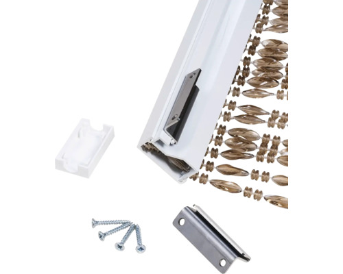 Parelmoer gordijn met bevestigingsmateriaal