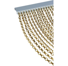 Goudkleurig kettinggordijn met bevestigingsrail