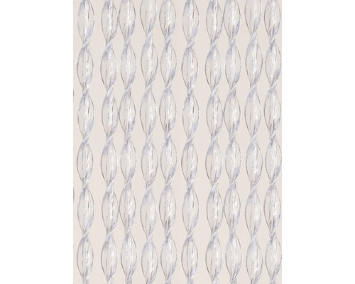 Decoratieve roomdivider ketting met transparante, gedraaide elementen