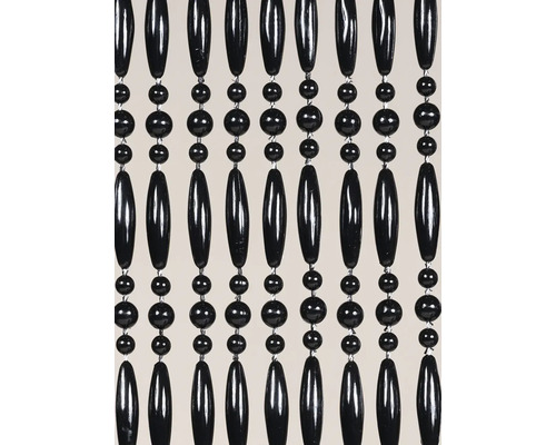 Decoratief kralengordijn met zwarte kralen