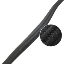 Zwarte textielkabel met close-up van de weefselstructuur