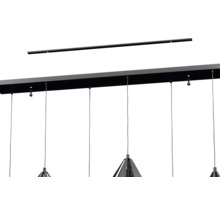 Hanglamp met meerdere lampen aan een lineaire ophanging