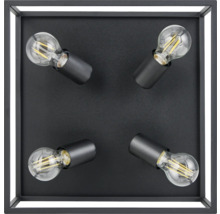 Vierkante plafondlamp met vier gloeilampen