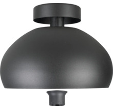 Zwarte plafondlamp met halfronde kap
