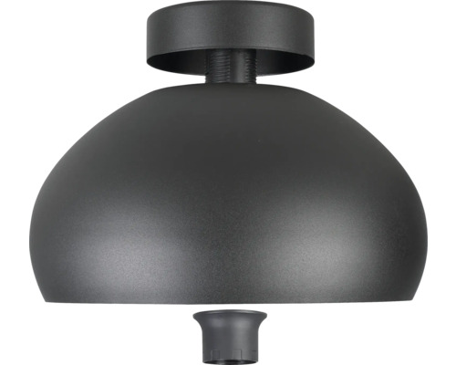 Zwarte plafondlamp met halfronde kap