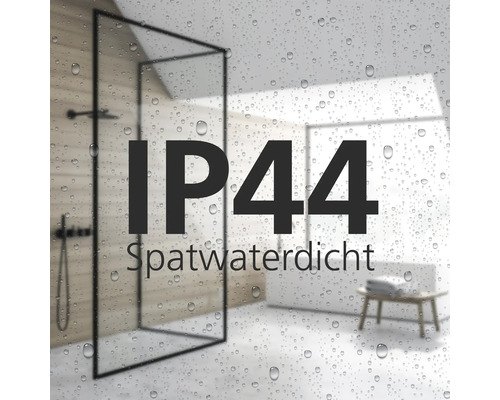 IP44 symbool: Spatwaterdicht