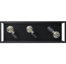 Zwarte wandlamp met drie gloeilampen