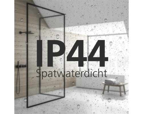 IP44 symbool: Spatwaterdicht