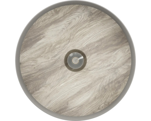 Ronde plafondlamp met houtlook