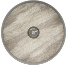 Ronde plafondlamp met houtlook en centrale lichtbron