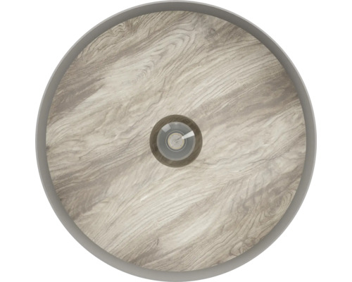 Ronde plafondlamp met houtlook en centrale lichtbron