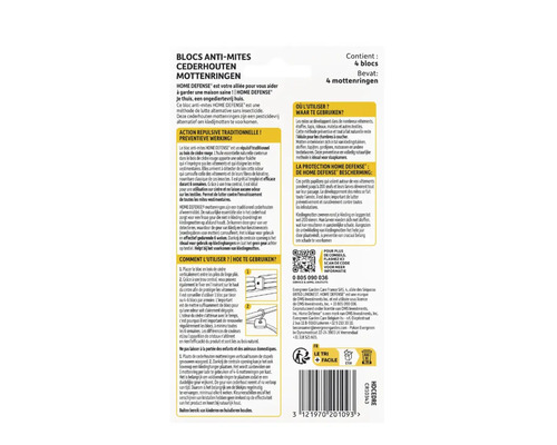 HOME DEFENSE Cederhouten mottenringen, verpakking van vier stuks