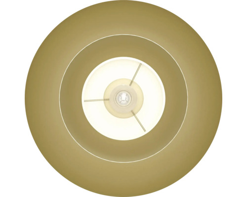 Aanzicht van een hanglamp met drie lamparmen