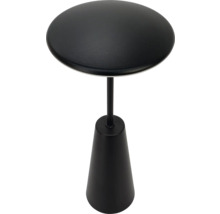 Zwarte bijzettafel met rond tafelblad en kegelvormige voet