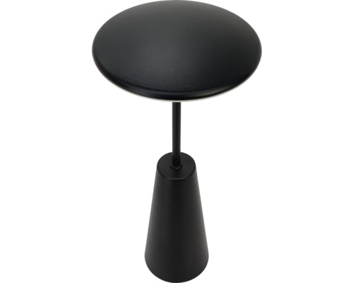 Zwarte bijzettafel met rond tafelblad en kegelvormige voet