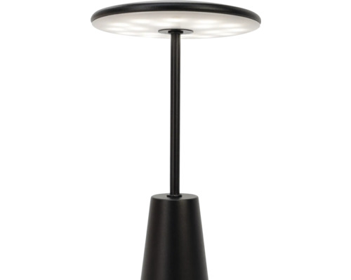 Zwarte tafellamp met ronde lampenkap