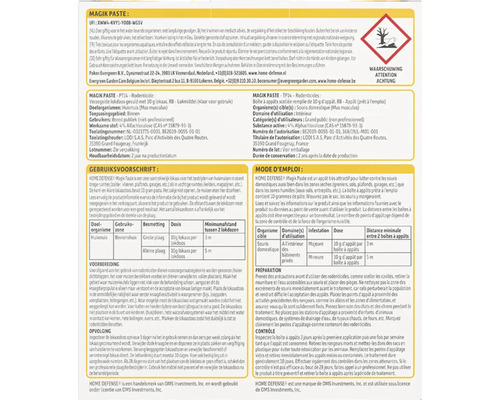Productinformatie en gebruiksinstructies voor Home Defense Magik Paste rattengif