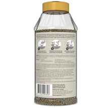 Pokon Naturado meststof in transparante verpakking met gele deksel