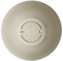 elho kunststof bloempot, bovenaanzicht van de binnenkant met geribbelde rand en afwateringsgat.