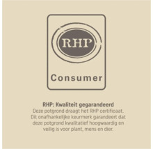 RHP Consumer keurmerk voor kwalitatief hoogwaardige en veilige potgrond voor planten, mens en dier.