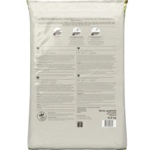 Achterzijde verpakking Pokon Gazonmest 3-in-1 met kalk, 16,8 kilogram, inclusief gebruiksinstructies, samenstelling en Pokon Logo.