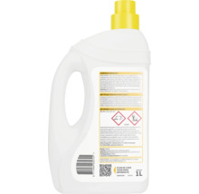 Achterkant van een 1 liter fles KB Groene Aanslag Reiniger met gebruiksaanwijzing, gevarensymbolen en barcode.