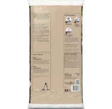 Achterzijde van de verpakking van Pokon cacaodoppen 40 liter met gebruiksaanwijzing, voordelen en recyclinginformatie.