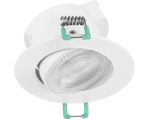 Kantelbare ronde LED inbouwspot wit met montageveren.