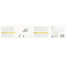 Verpakking van vogelpinnen met Evergreen Logo, montage-instructies in vier stappen en productdetails.