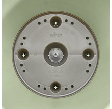 Binnenaanzicht van de bodem van een elho kunststof bloempot met elho Logo, diameter 25 centimeter en volume 5,5 liter.